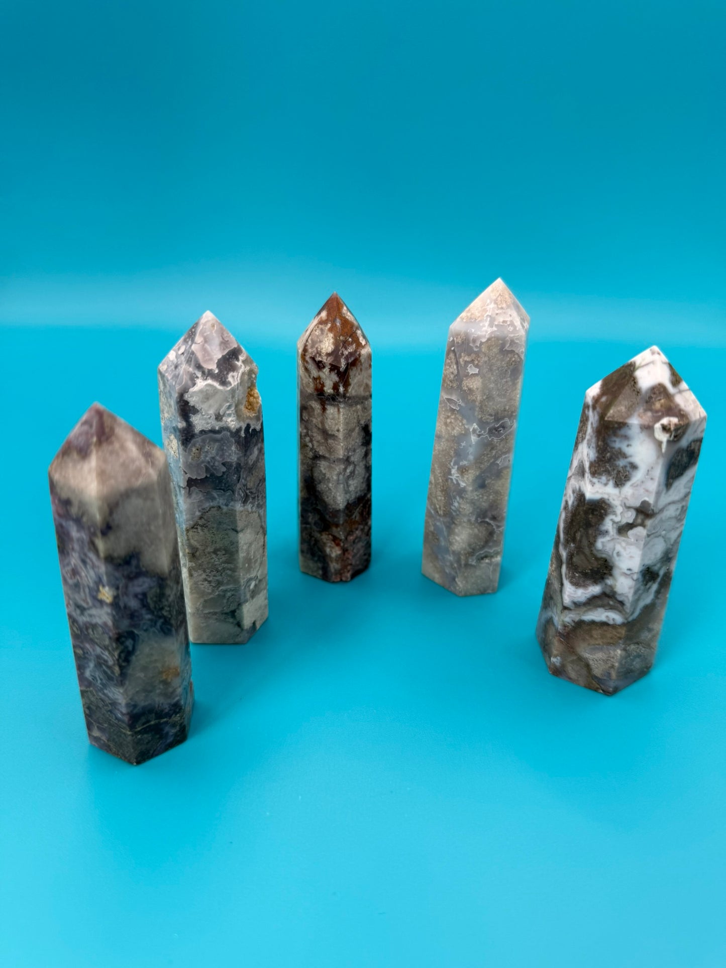 Blue Flower Agate Towers
