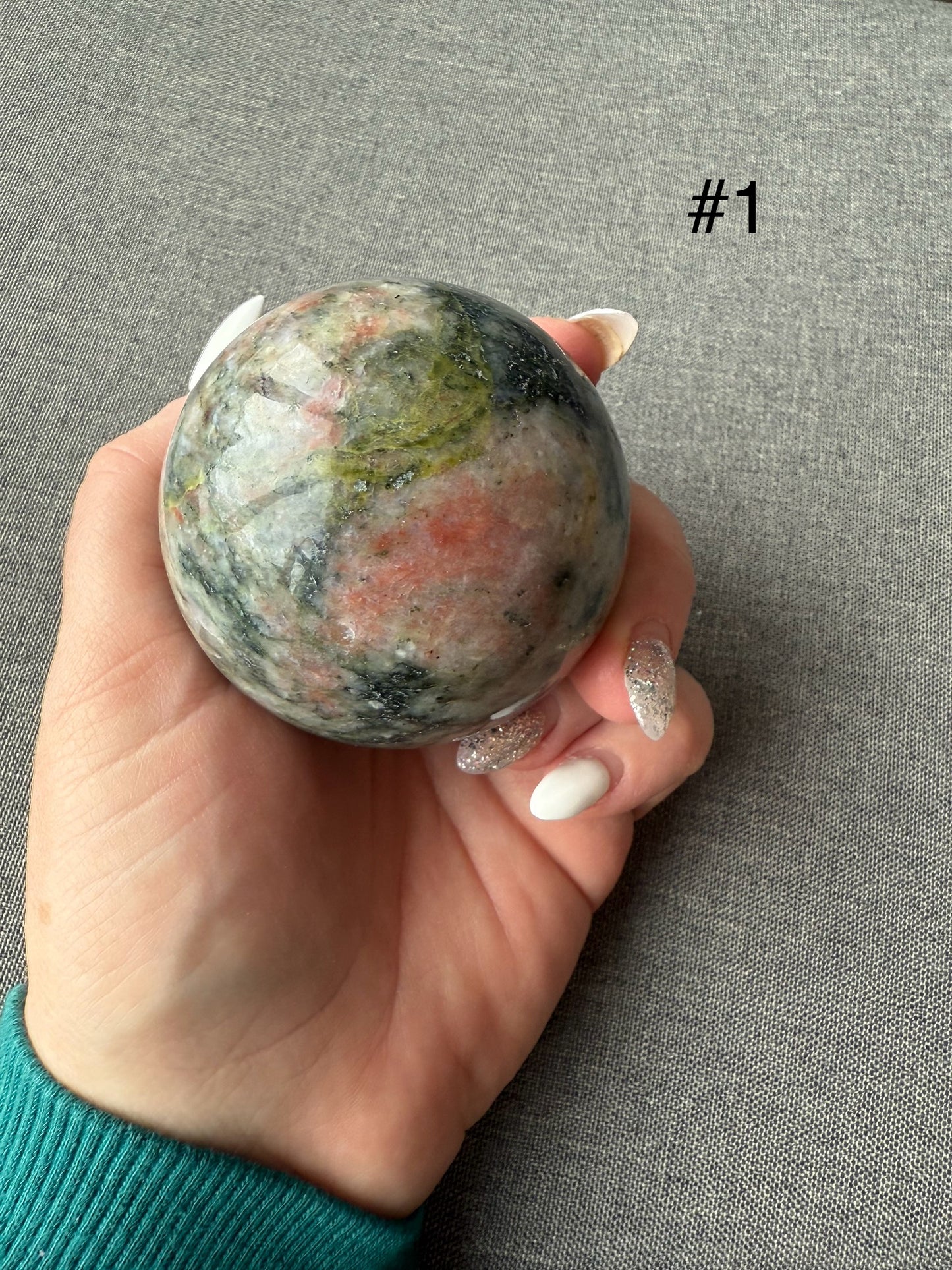 Watermelon Jasper Sphere