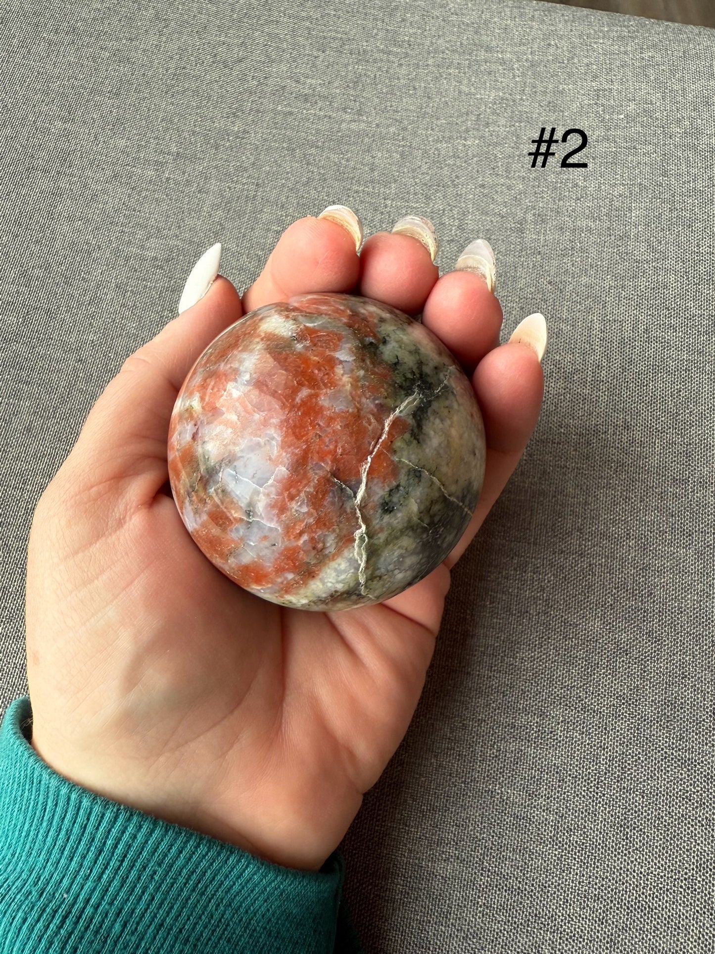 Watermelon Jasper Sphere