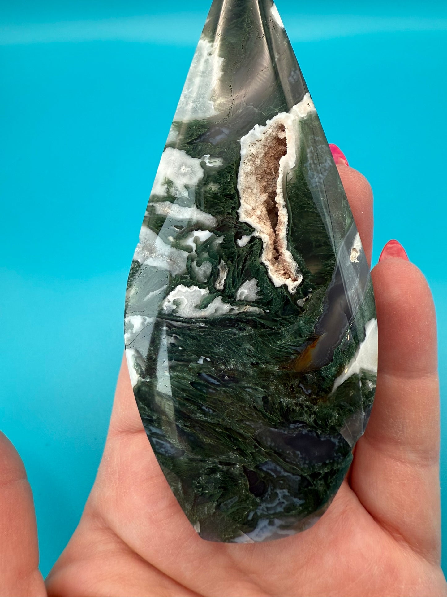 Moss Agate - Portal Teardrop Statement