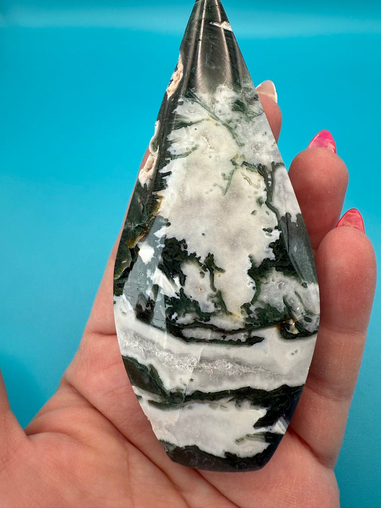 Moss Agate - Portal Teardrop Statement