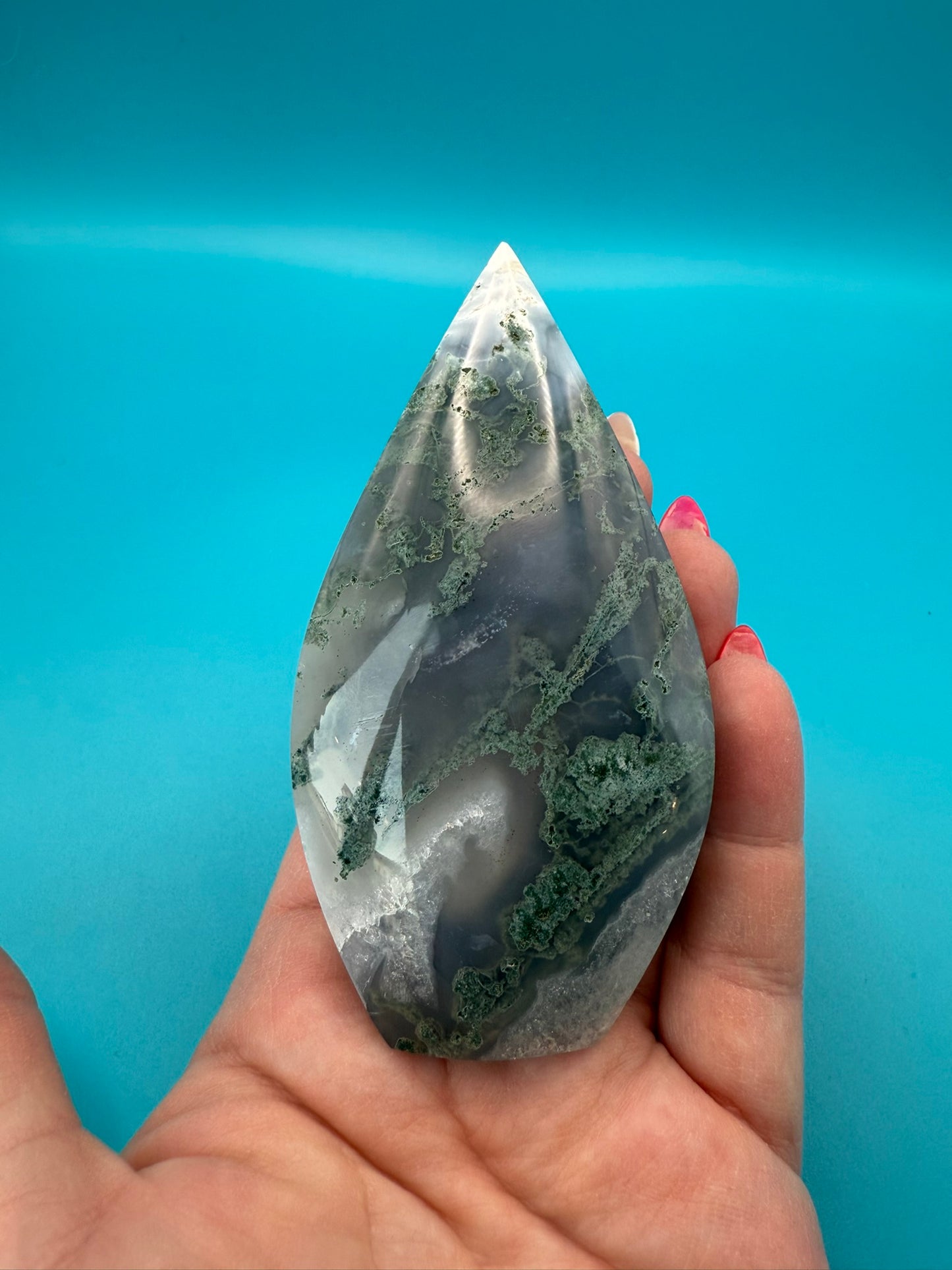 Moss Agate - Portal Teardrop Statement