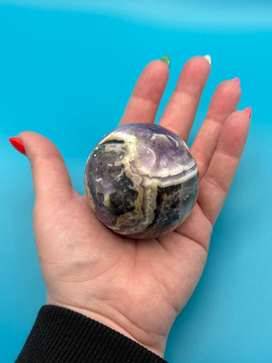 Medium Chevron Amethyst Sphere