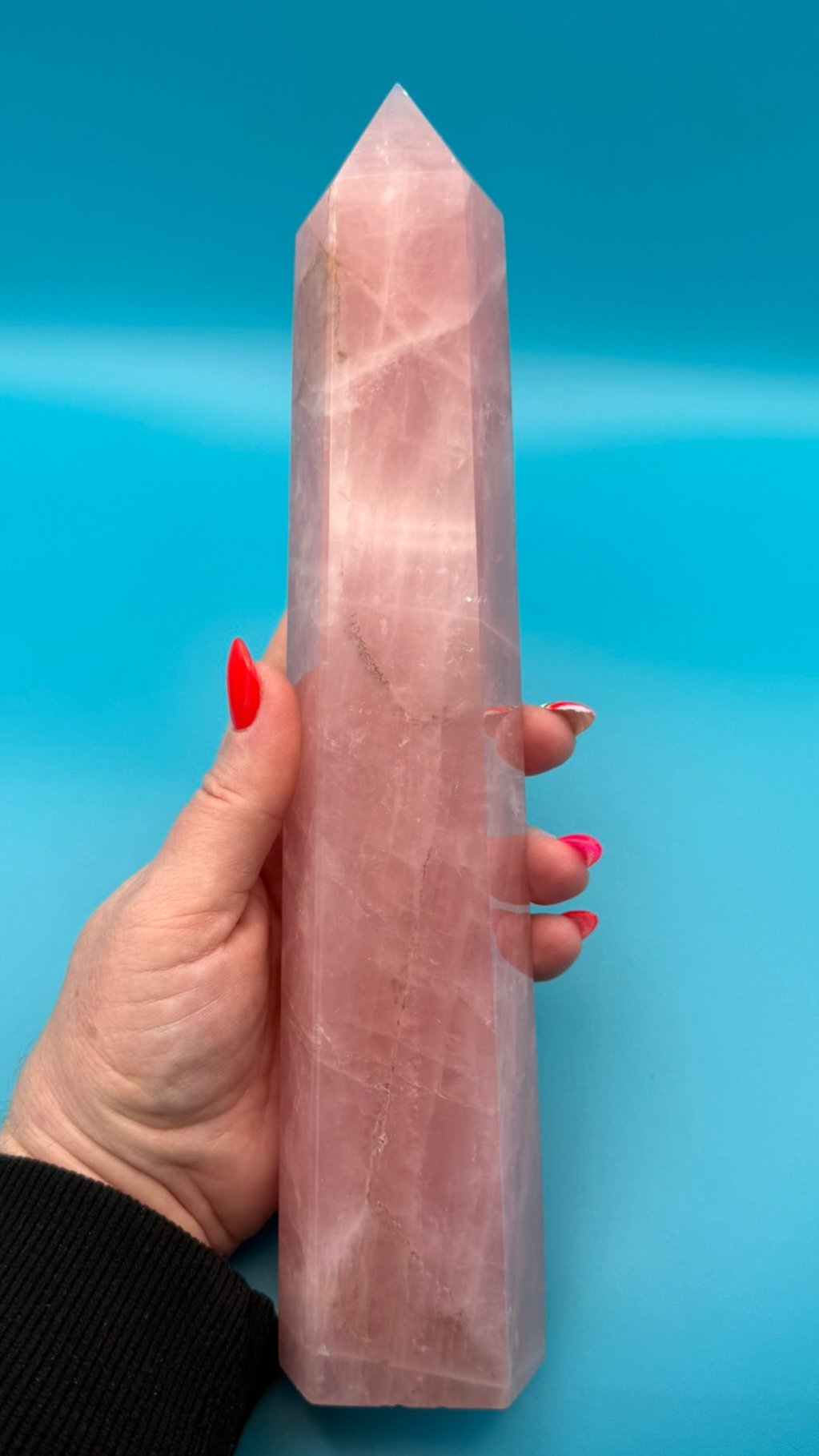 XXL Rose Quartz Tower - Statement